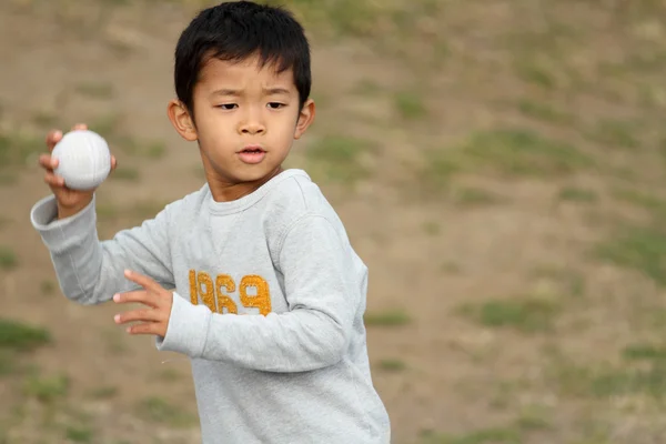 Japanese boy playing catch (6 years old)