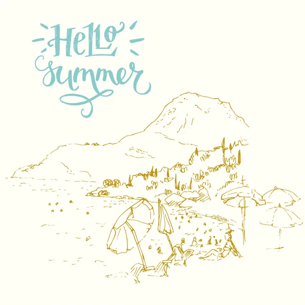 Sketch with \'Hello Summer\' hand lettering
