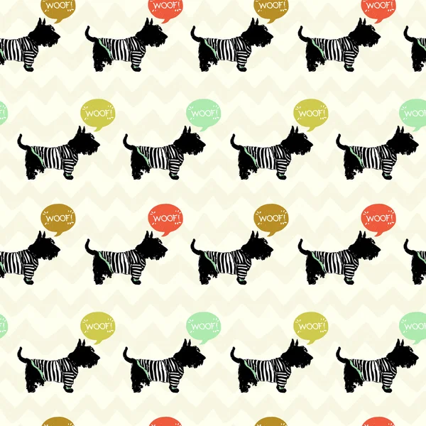 Seamless pattern with sketchy dogs