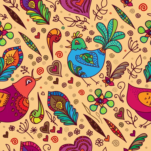 Background with birds and flowers.