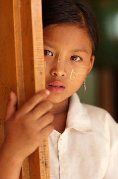 An unidentified Burmese student at school