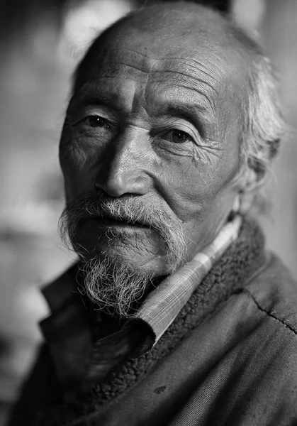 Old man in a Himalayan village in Ladakh, India.
