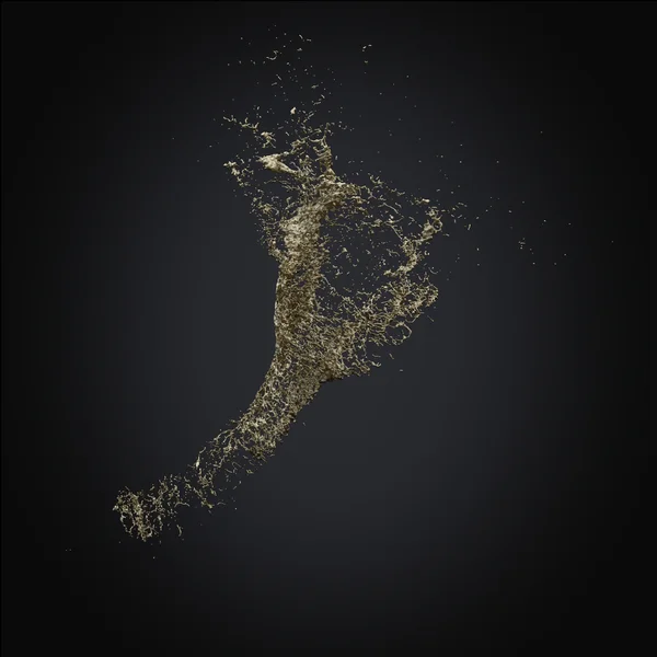 Splash gold 3d rendering background