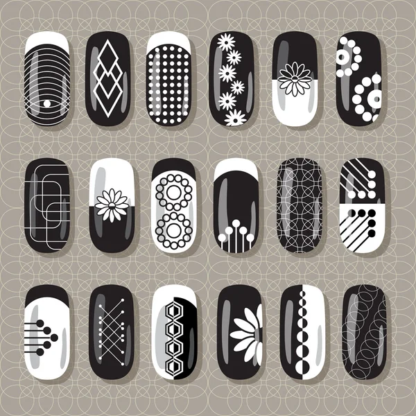 Nail design black and white