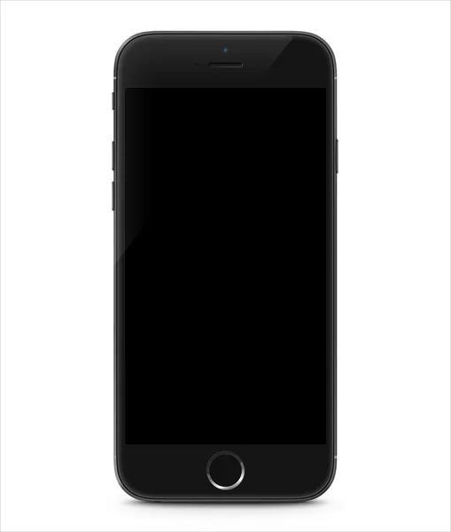 Smartphone realistic vector illustration. Mobile phone mockup with blank screen isolated on white background