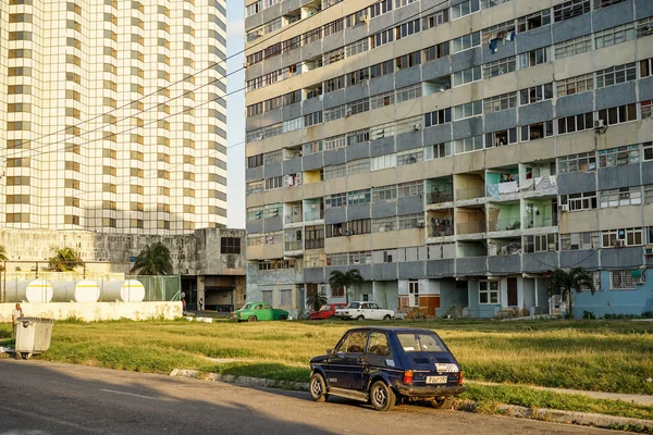 Poor residential area with apartments in the slum apartment buildings