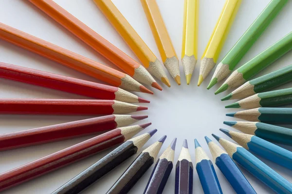 Color circle of pencils with complementary colors