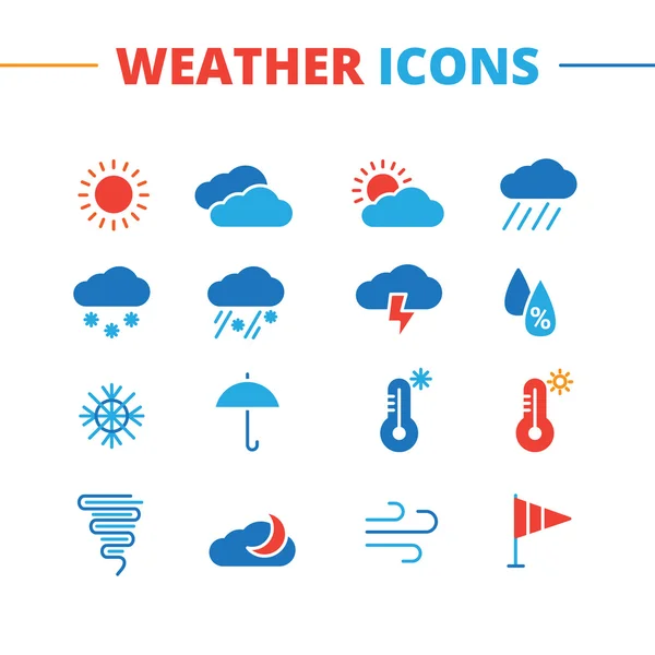 Vector weather icons set. Minimalistic flat style symbols collection