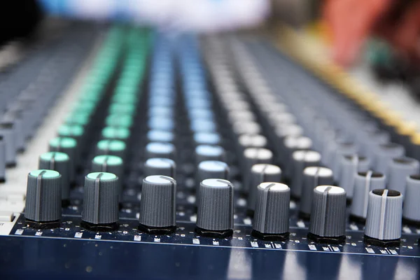 Part of a proffesionellen sound mixing console, studio music device for audio signals