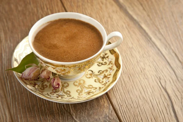 Traditional Turkish Coffee cup and coffee beans concept
