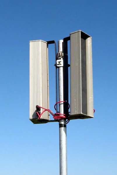 Public Address System. Loudspeakers. Public announcement system on a pole. PA System