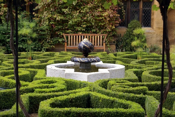 Fountain, garden, Sudeley castle, Gloucestershire, England