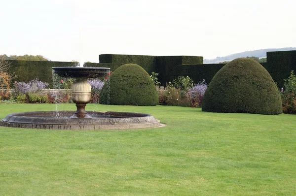 Fountain in the garden of Powis castle, Welshpool, Powys, Wales, England