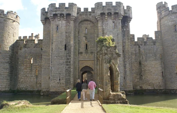 Tourism. Bodiam Castle entrance, Robertsbridge, East Sussex, England