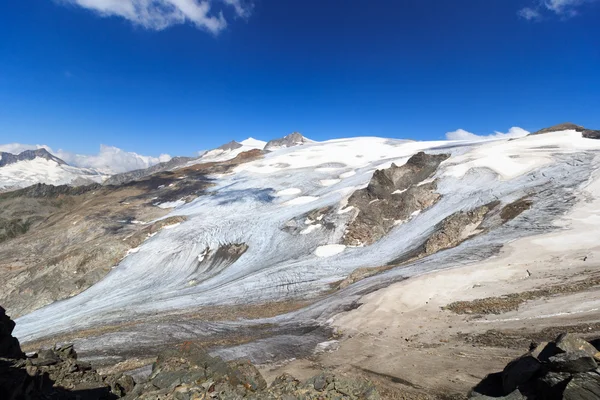 Mountain glacier panorama with summit Grossvenediger south face in the Hohe Tauern Alps, Austria