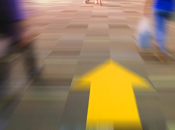 Walking way with blurred leg in Busy Time.Radial blur.