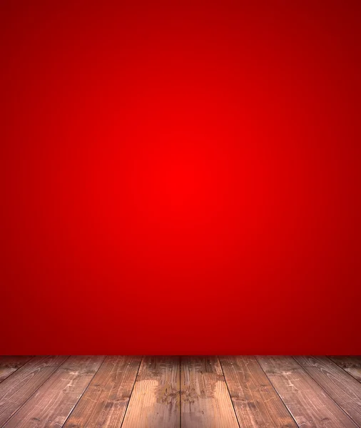 Abstract red background with wood floor