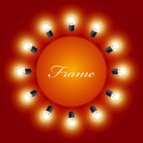 Round frame of light bulbs - theatre poster