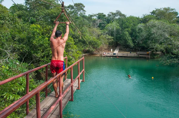Getting ready for the big Jump, Bonito, Brazil