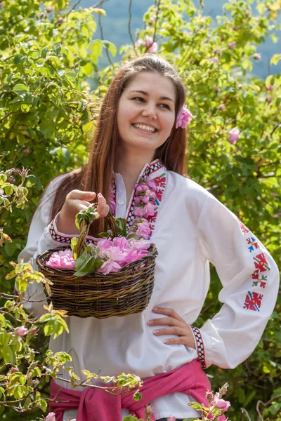 Girl posing during the Rose picking festival in Bulgaria