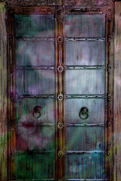 Wooden doors, painted paint