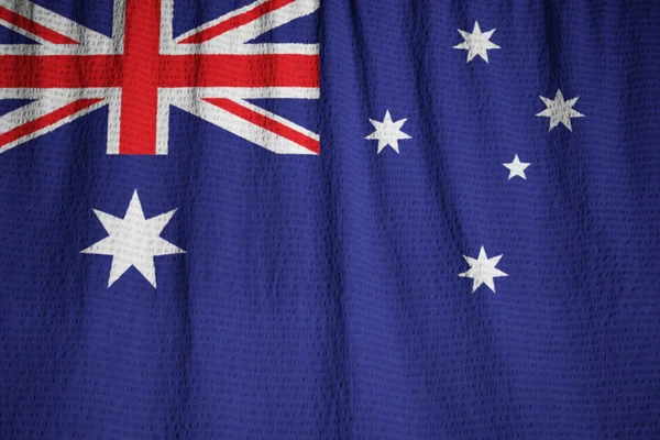 Closeup of Ruffled Australia Flag, Australia Flag
