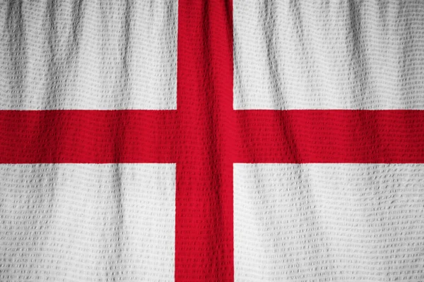 Closeup of Ruffled England Flag, England Flag Blowing in Wind