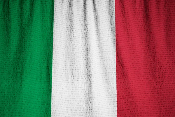 Closeup of Ruffled Italy Flag, Italy Flag Blowing in Wind