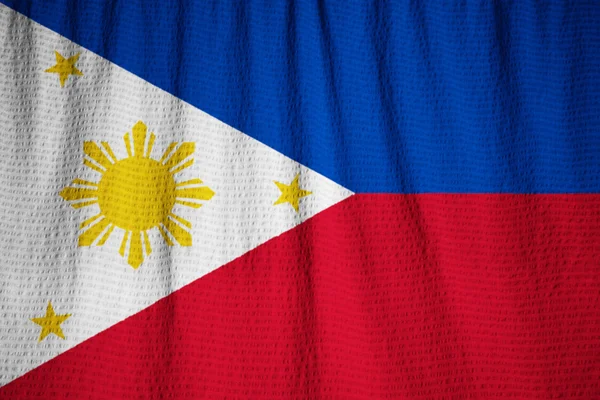 Closeup of Ruffled Philippines Flag, Philippines Flag