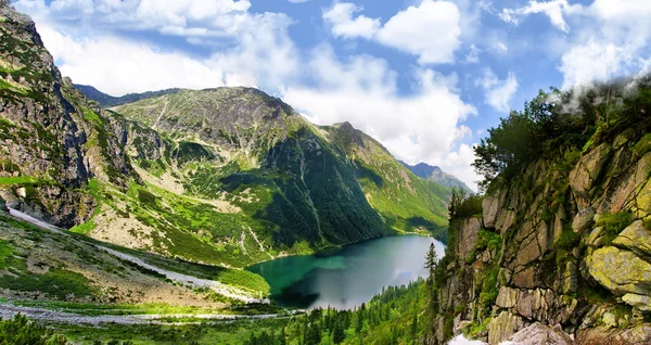 Beautiful scenery of Tatra mountains in the area of Eye of the Sea