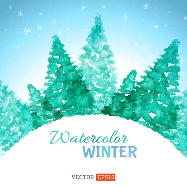 Watercolor winter background.