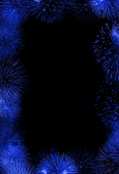 Blue fireworks frame
