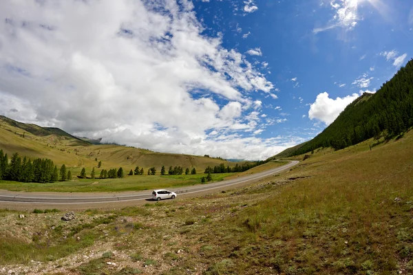 Mountains landscape road car