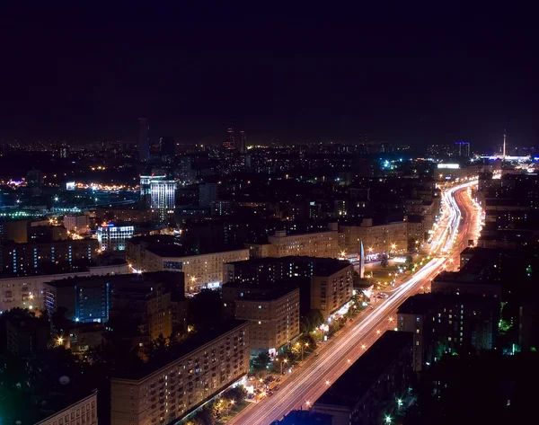 Aerial Moscow night