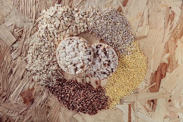 Collection Set of Cereal Grains Millet, Oat, Corn,Rice
