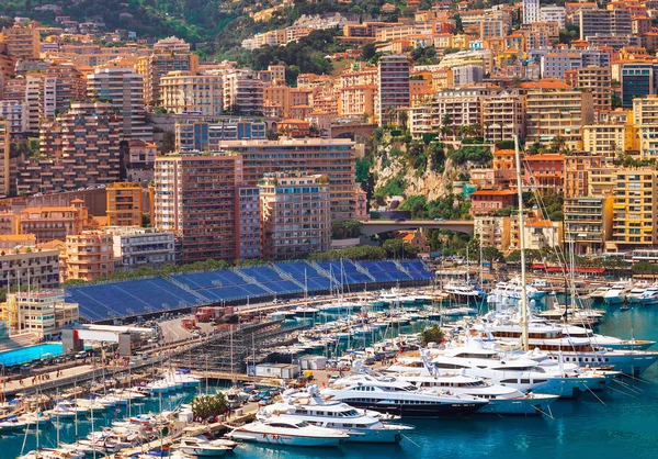View of  Monaco harbour during formula 1 championship, Cote dAzur