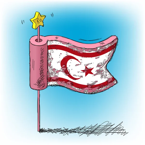 北塞浦路斯土耳其共和国的旗帜 - 图库矢量图像