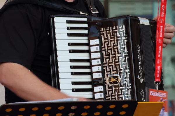 Artists perform in the street