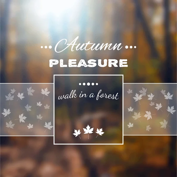 Poster with autumn landscape. Motto, slogan for autumn season.