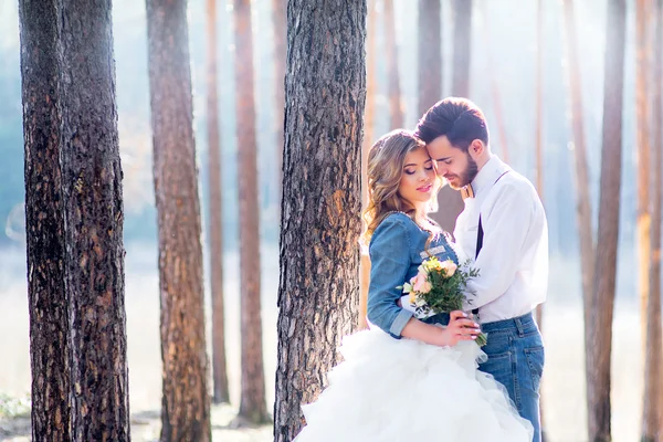 Wedding in country style in the woods