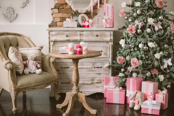 New Year\'s and Christmas interior in pink color 3