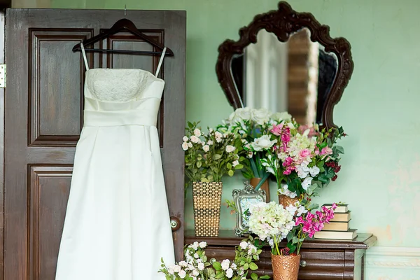 Wedding dress on a hanger
