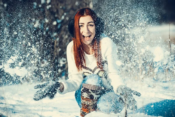 Girl in winter outdoors