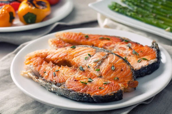 Salmon with mixed vegetables