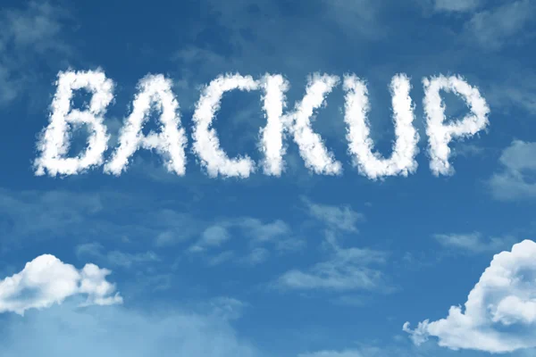 Backup cloud word with sky