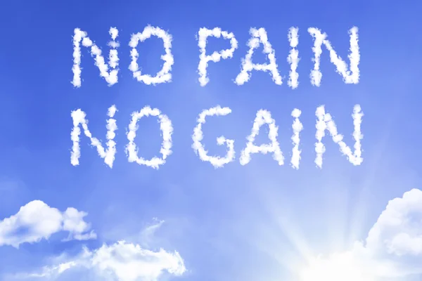 No Pain No Gain cloud words with sky