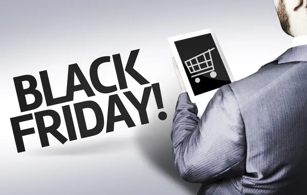 Business man with the text Black Friday in a concept image