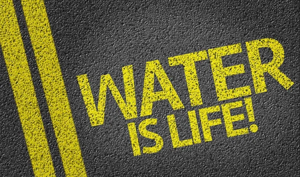 Water Is Life! written on the road