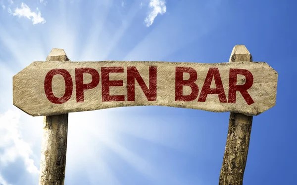 Open Bar wooden sign