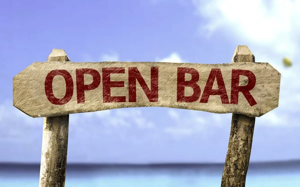 Open Bar wooden sign